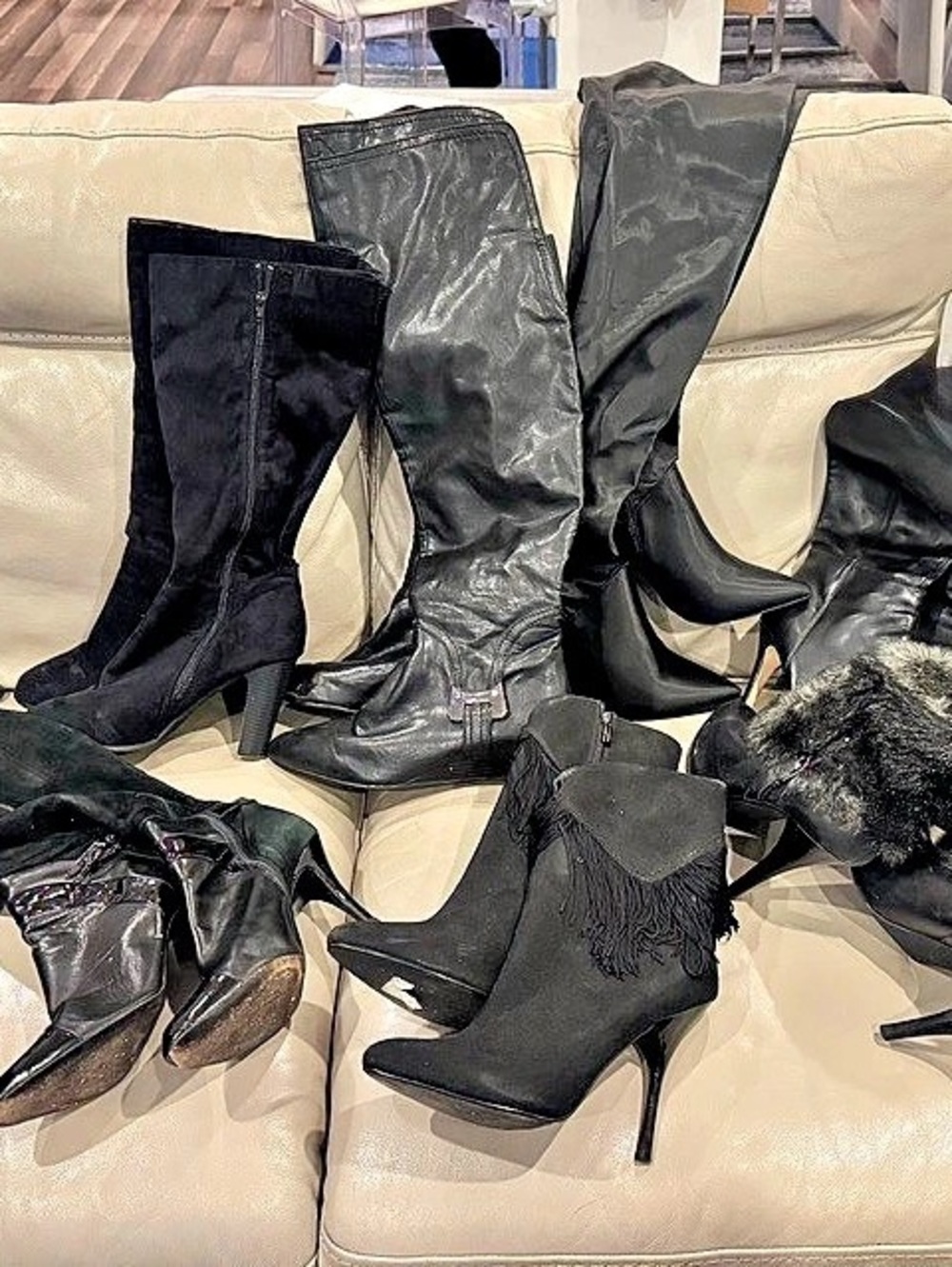 Moving Sale LOT Women's Assorted Heeled Boots Size 10